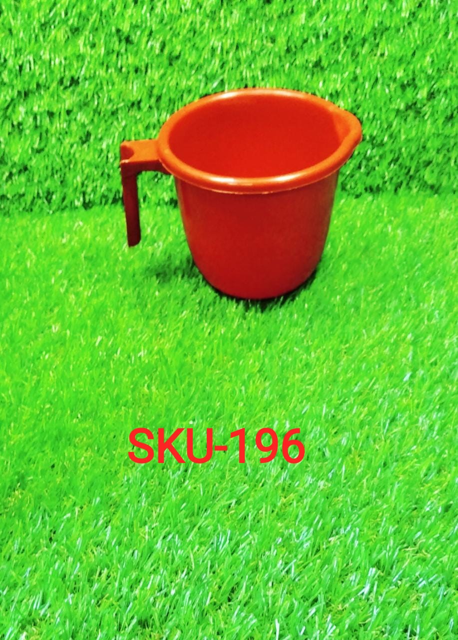 Set of plastic mugs for bathroom use. Set of plastic mugs for bathroom use.